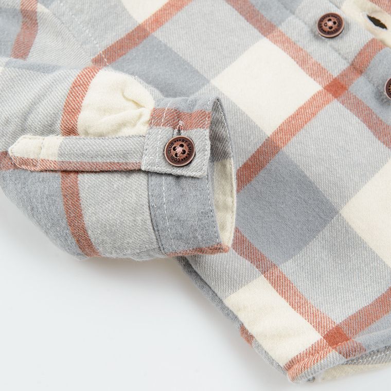 Cool Club, Koszula chłopięca z długim rękawem, szaro-brązowa