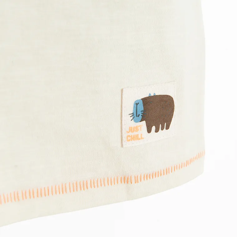 Cool Club, Koszulka polo chłopięca z krótkim rękawem, beżowa