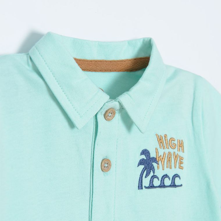 Cool Club, Koszulka polo chłopięca z krótkim rękawem, turkusowa