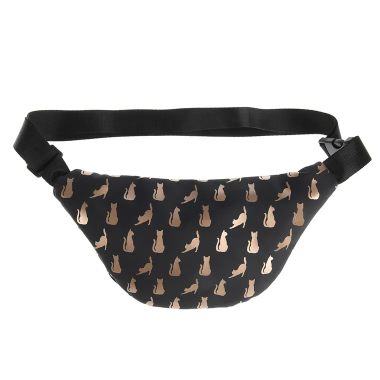 Cool Club, Kotki, saszetka na biodro, nerka, czarno-złota