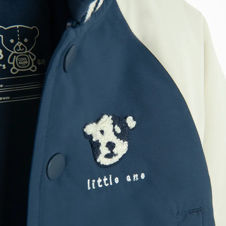 Cool Club, Kurtka bejsbolówka chłopięca z kapturem, rozpinana, niebieska