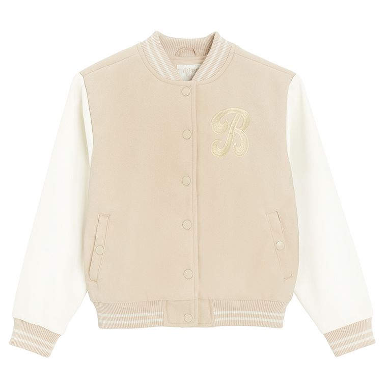 Cool Club, Kurtka bejsbolówka dziewczęca, beżowa