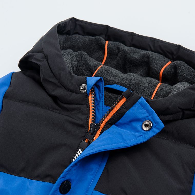 Cool Club, Kurtka chłopięca z kapturem, puchowa, niebieska