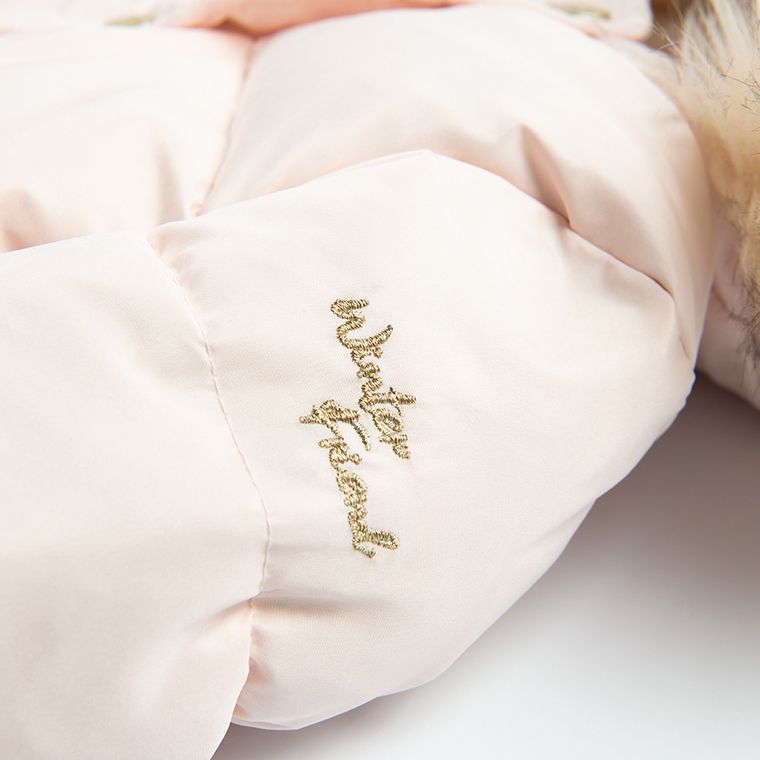 Cool Club, Kurtka dziewczęca z kapturem, jasnoróżowa, puchowe wypełnienie