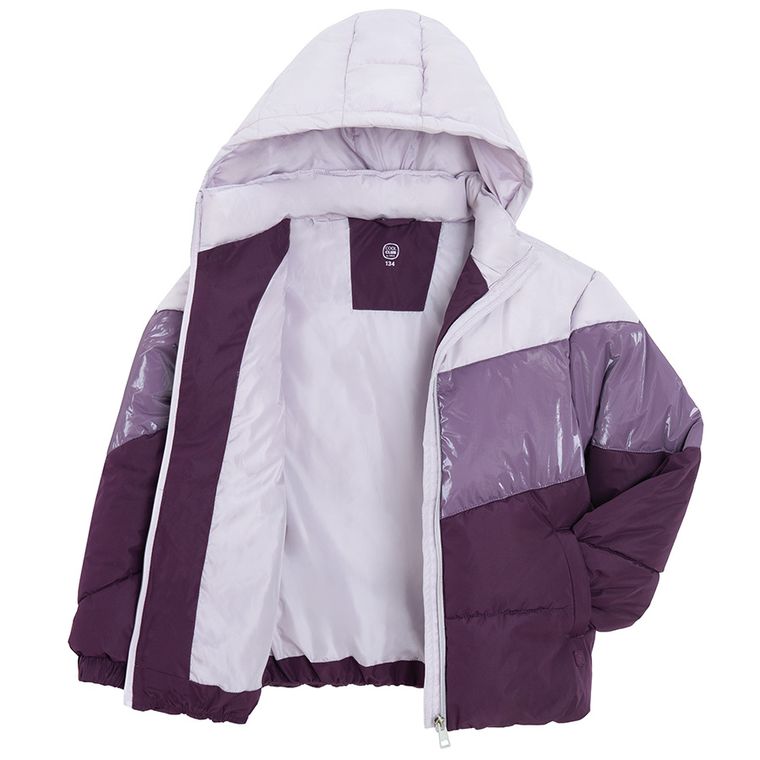 Cool Club, Kurtka dziewczęca z kapturem, ocieplana, fioletowa