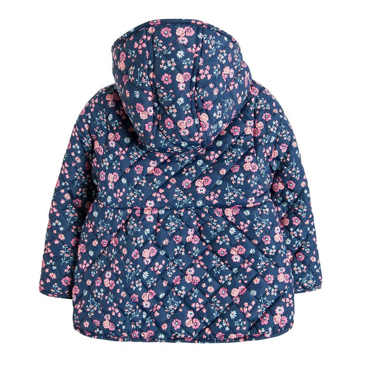Cool Club, Kurtka jesienna dziewczęca, granatowa, kwiatki
