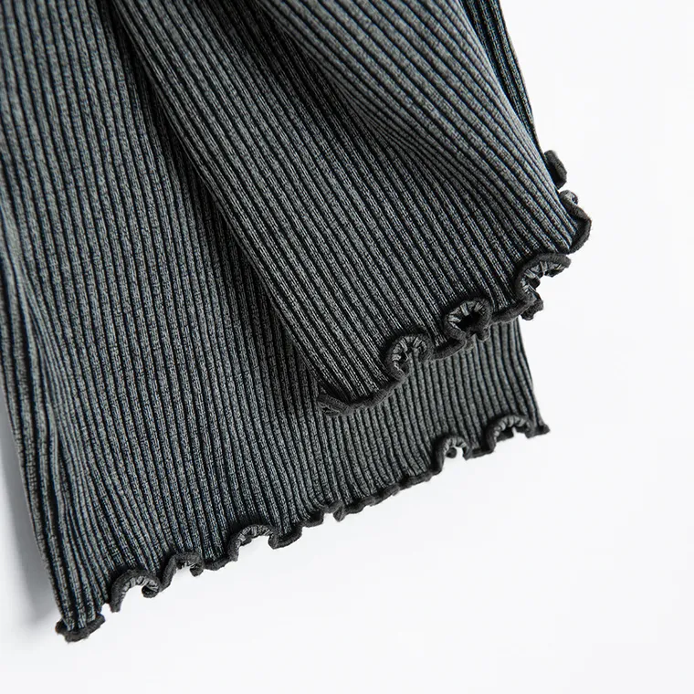 Cool Club, Legginsy dziewczęce, flare, prążkowane, czarne