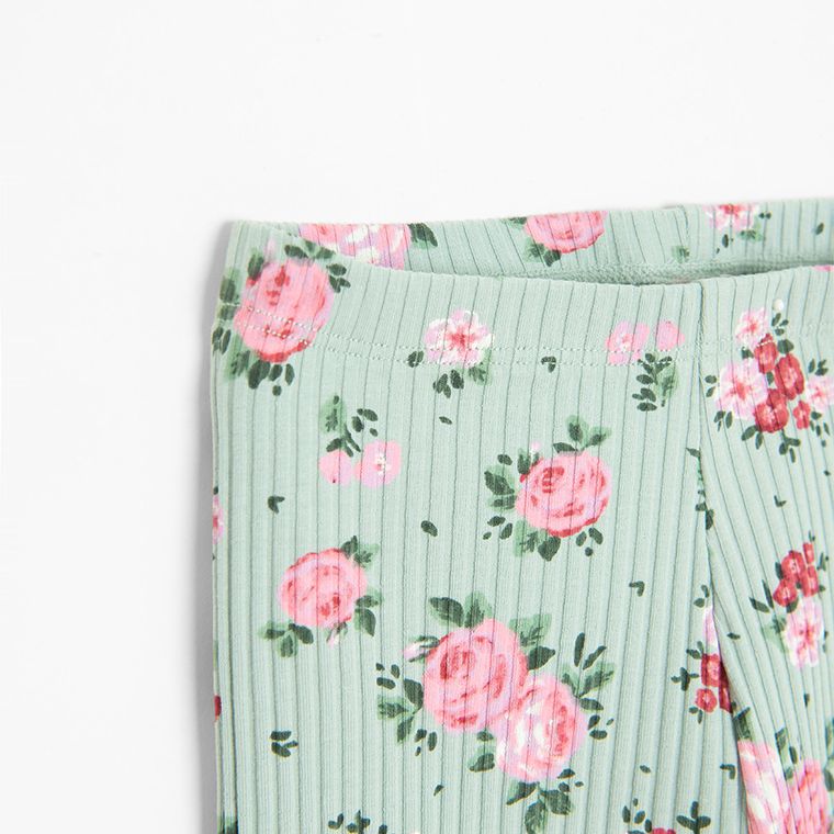 Cool Club, Legginsy dziewczęce, flare, prążkowane, zielone