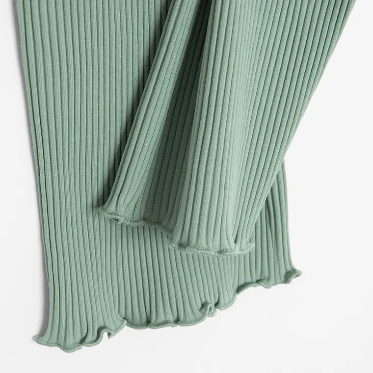 Cool Club, Legginsy dziewczęce, flare, prążkowane, zielone