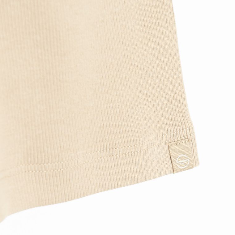 Cool Club, Legginsy dziewczęce, kolarki, prążkowane, beżowe