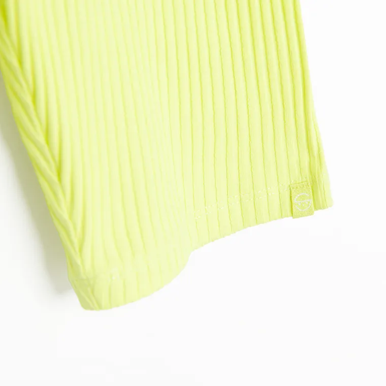 Cool Club, Legginsy dziewczęce, kolarki, prążkowane, limonkowe