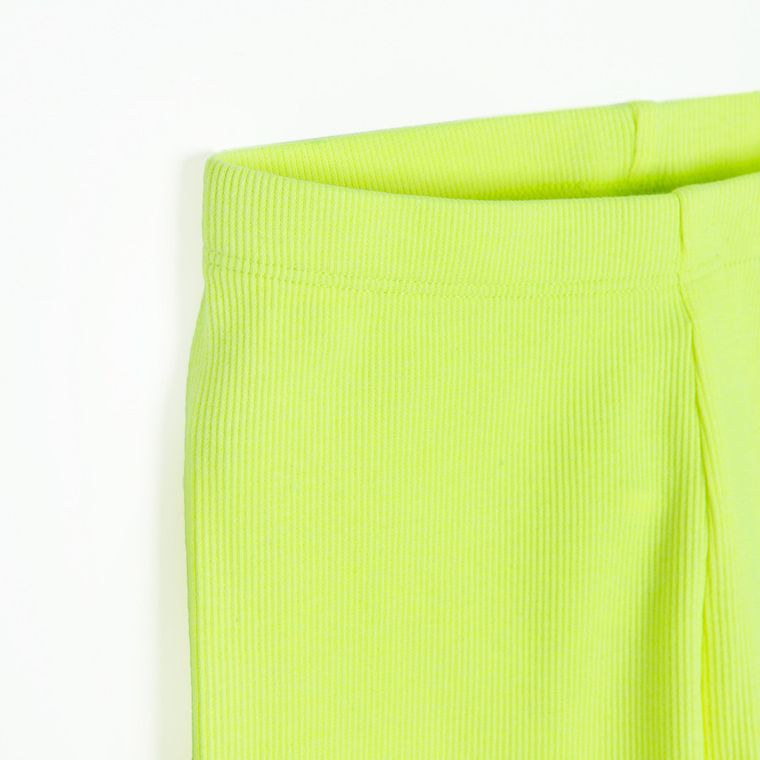Cool Club, Legginsy dziewczęce, kolarki, prążkowane, limonkowe fluo