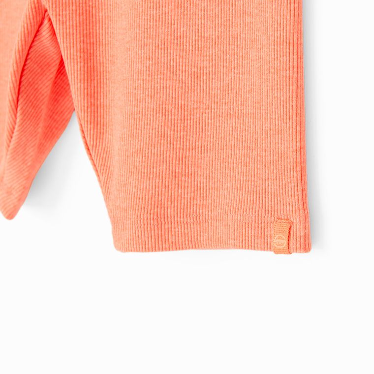 Cool Club, Legginsy dziewczęce, kolarki, prążkowane, pomarańczowe fluo