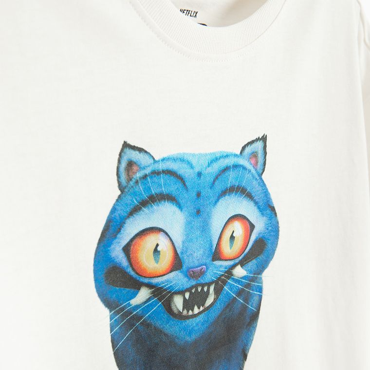 Cool Club, Luźny t-shirt dziewczęcy, ecru, K-Pop Demon Hunters