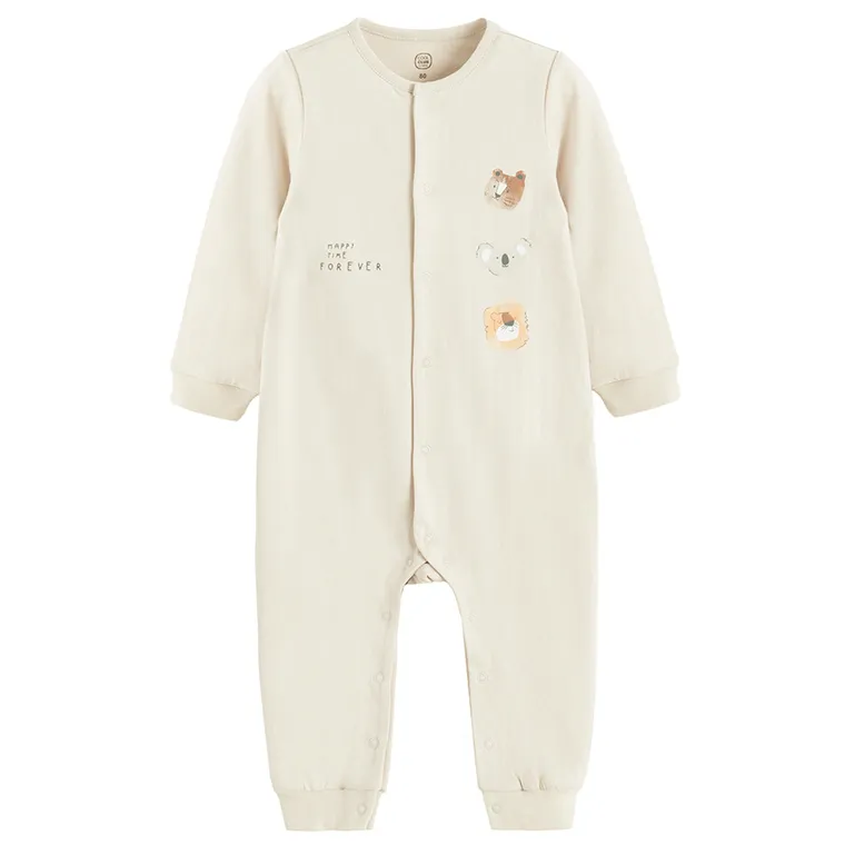 Cool Club, Pajac chłopięcy, beżowy, zestaw, 2 szt.