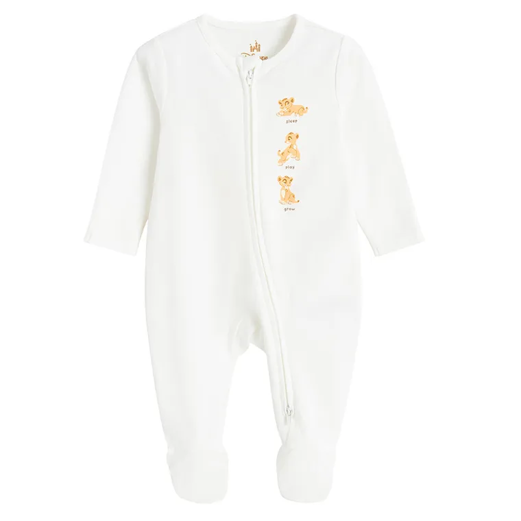 Cool Club, Pajac chłopięcy, biały, Król Lew, zestaw, 2 szt.