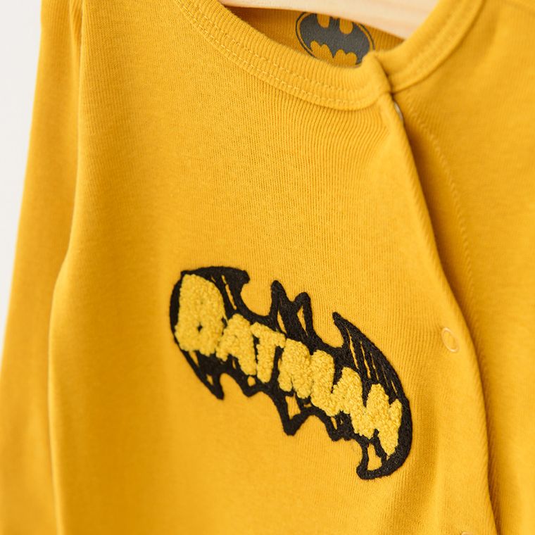 Cool Club, Pajac chłopięcy, musztardowy, szary, Batman, zestaw, 2 szt.