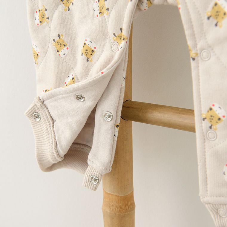 Cool Club, Pajac dziecięcy, bawełna organiczna, beżowy, Fisher-Price