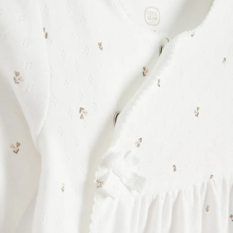 Cool Club, Pajac dziewczęcy, ażurowy, biały
