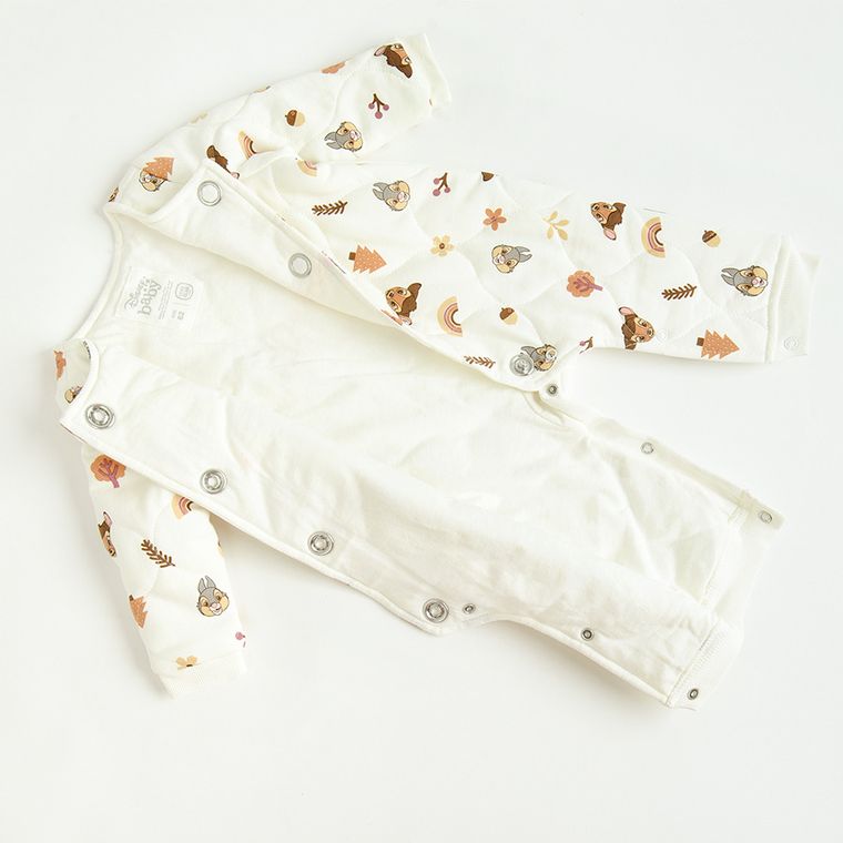 Cool Club, Pajac dziewczęcy, ocieplany, ecru, Bambi