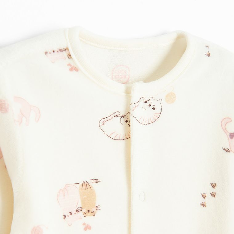 Cool Club, Pajac dziewczęcy, welurowy, biały