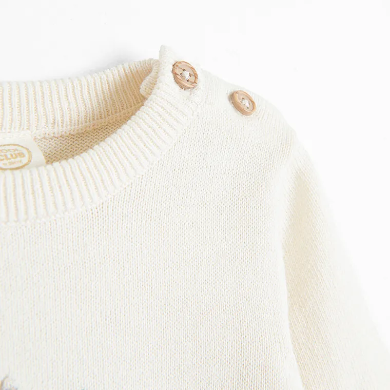 Cool Club, Pajac niemowlęcy, sweterkowy, beżowy