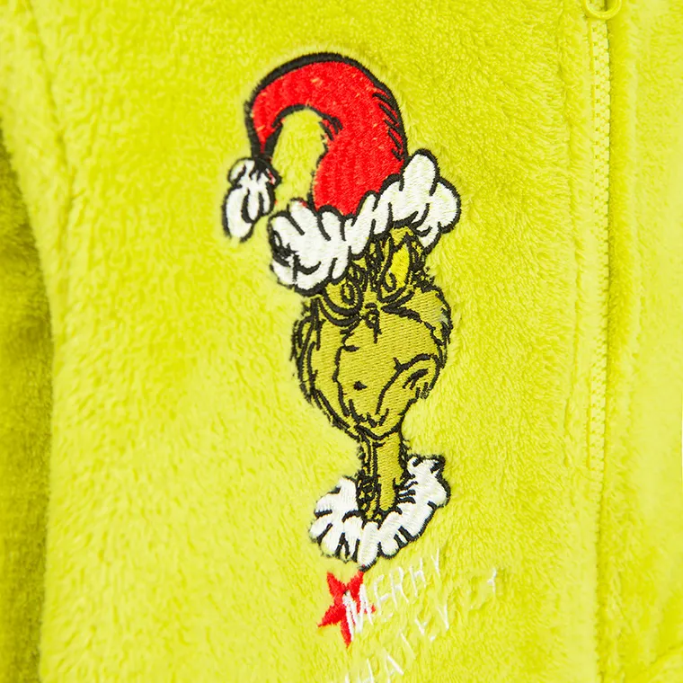 Cool Club, Piżama jednoczęściowa chłopięca z kapturem, zielona, Grinch