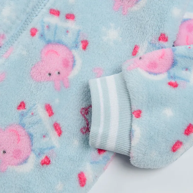 Cool Club, Piżama jednoczęściowa dziewczęca z kapturem, jasnoniebieska, Świnka Peppa