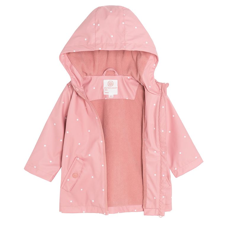 Cool Club, Płaszcz przeciwdeszczowy dziewczęcy z kapturem, różowy