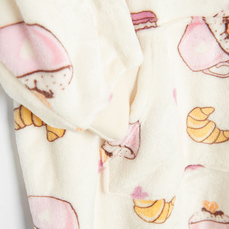 Cool Club, Poncho dziewczęce z kapturem, ecru