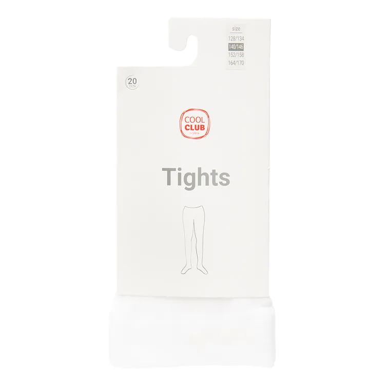 Cool Club, Rajstopy dziewczęce, białe, 20 DEN
