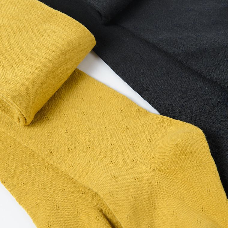 Cool Club, Rajstopy dziewczęce, czarne, musztardowe, zestaw, 2 szt.