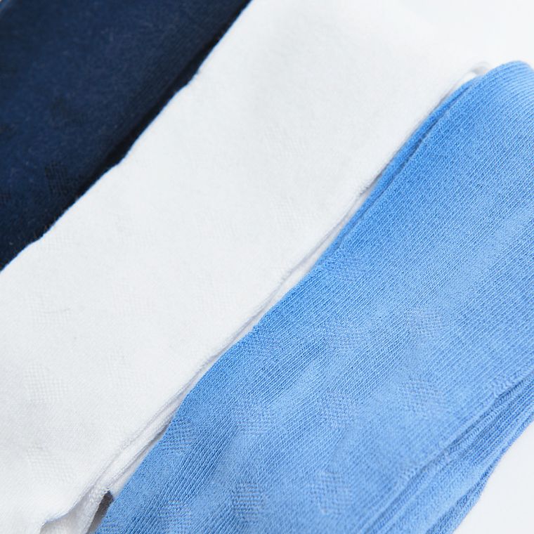 Cool Club, Rajstopy dziewczęce, granatowe, białe, niebieskie, zestaw, 3 szt.