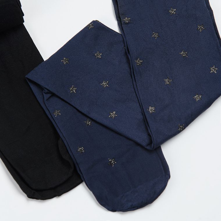 Cool Club, Rajstopy dziewczęce, granatowe, czarne, mikrofibra, 40 DEN, zestaw, 2 szt.