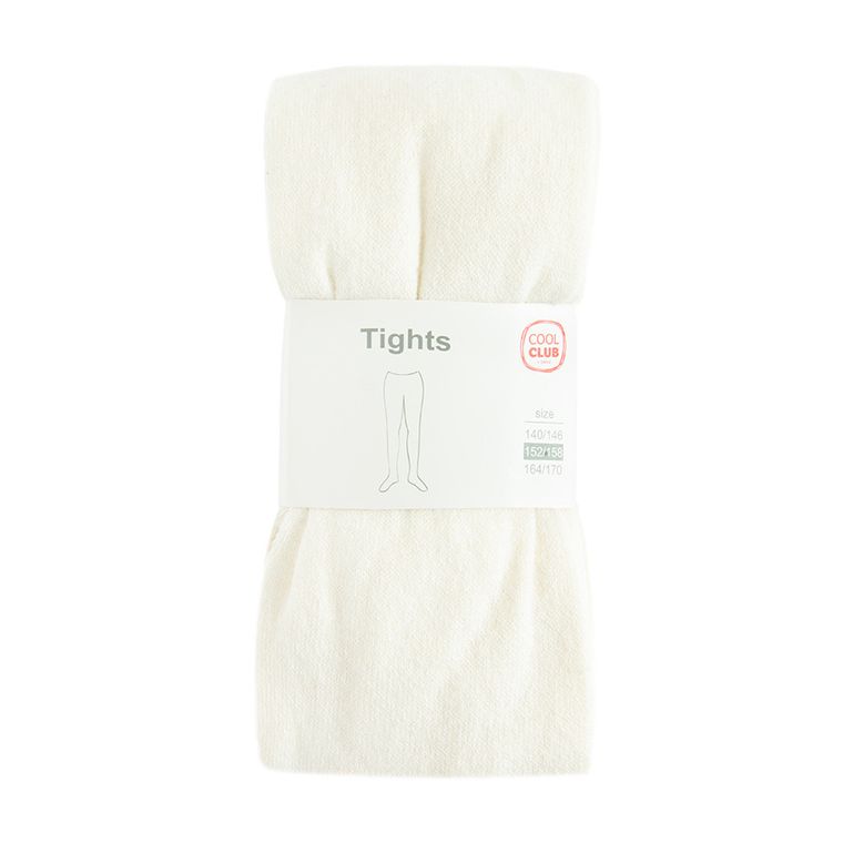 Cool Club, Rajstopy dziewczęce z wełną, białe
