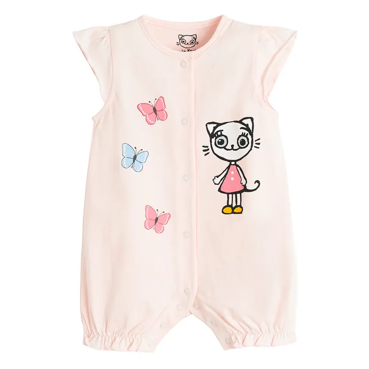 Cool Club, Rampers dziewczęcy, różowy, Kicia Kocia, zestaw, 2 szt.