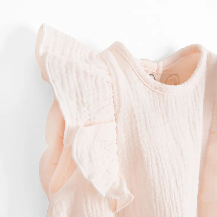 Cool Club, Rampers dziewczęcy z opaską, muślinowy, różowy