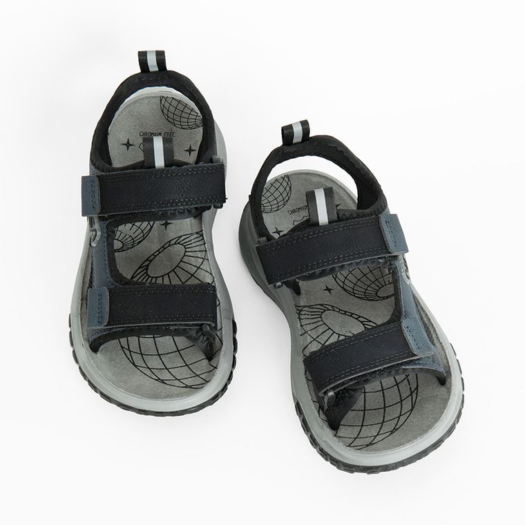 Cool Club, Sandały chłopięce, czarne, skórzana wkładka, NASA