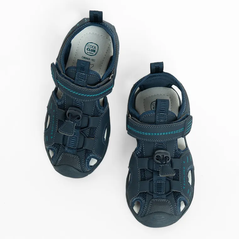 Cool Club, Sandały chłopięce, niebieskie, skórzana wkładka