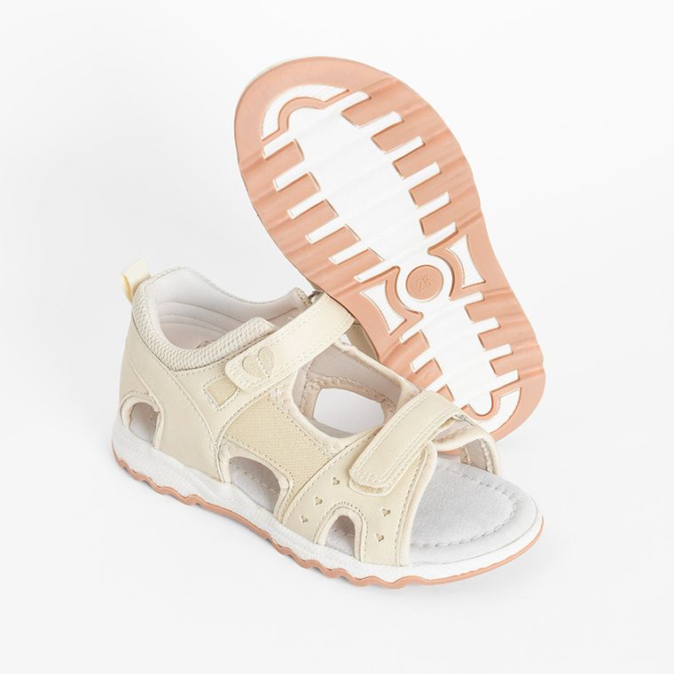 Cool Club, Sandały dziewczęce, ecru, skórzana wkładka