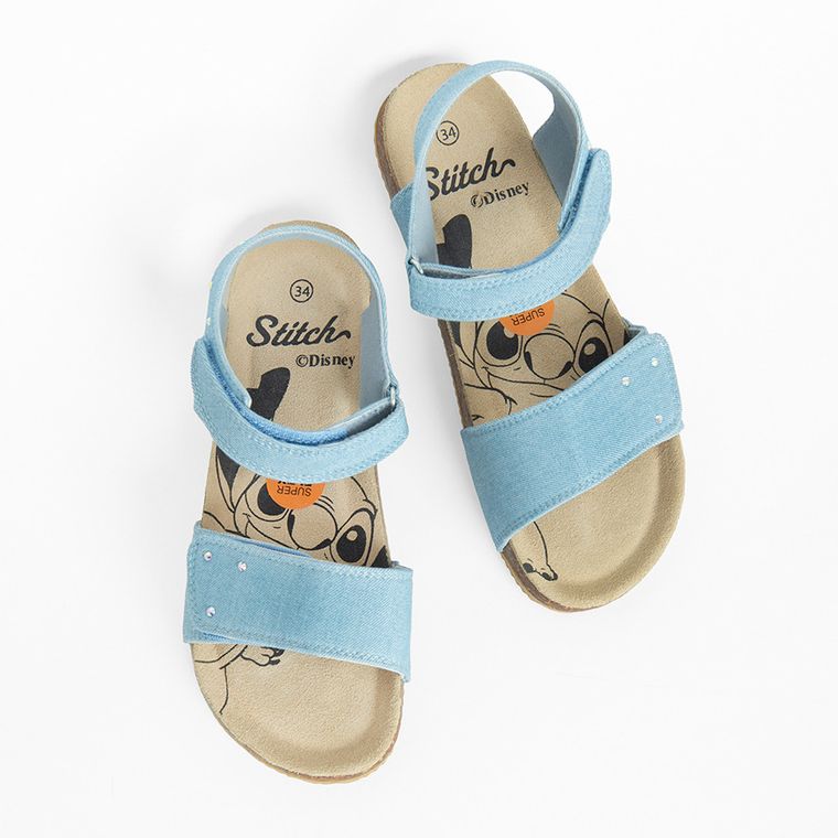 Cool Club, Sandały dziewczęce, niebieskie, skórzana wkładka, Lilo i Stitch
