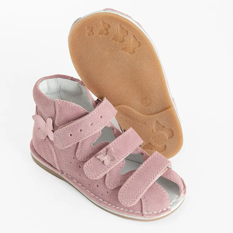 Cool Club, Sandały dziewczęce, profilaktyczne, skórzane, różowe, Zdrowa Stopa