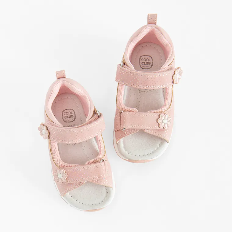 Cool Club, Sandały dziewczęce, różowe, skórzana wkładka