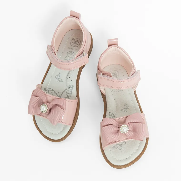 Cool Club, Sandały dziewczęce, różowe, skórzana wkładka