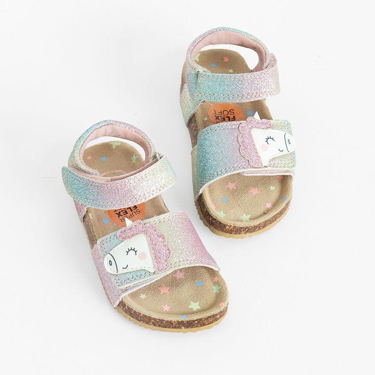 Cool Club, Sandały dziewczęce, skórzana wkładka, mix