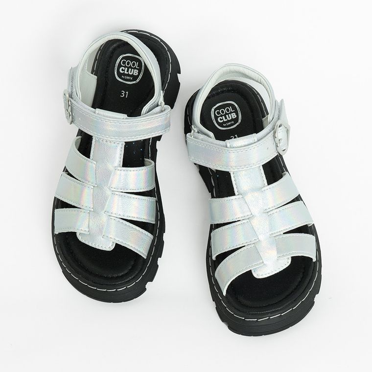 Cool Club, Sandały dziewczęce, srebrne