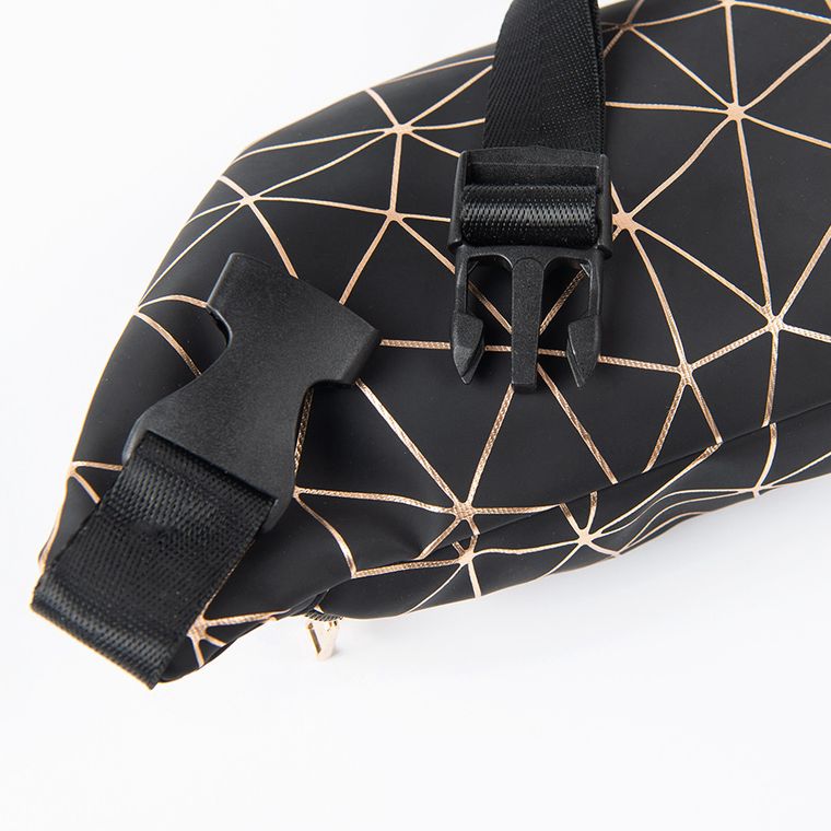 Cool Club, saszetka na biodra, czarna w złote paski