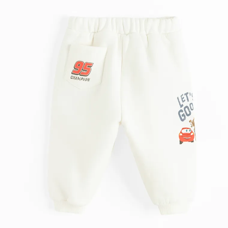 Cool Club, Spodnie dresowe chłopięce, białe, Auta