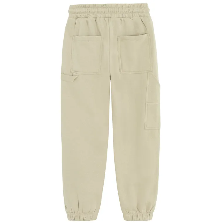 Cool Club, Spodnie dresowe chłopięce, carpenter, ocieplane, beżowe