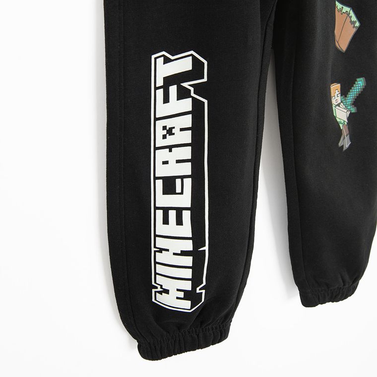 Cool Club, Spodnie dresowe chłopięce, czarne, Minecraft